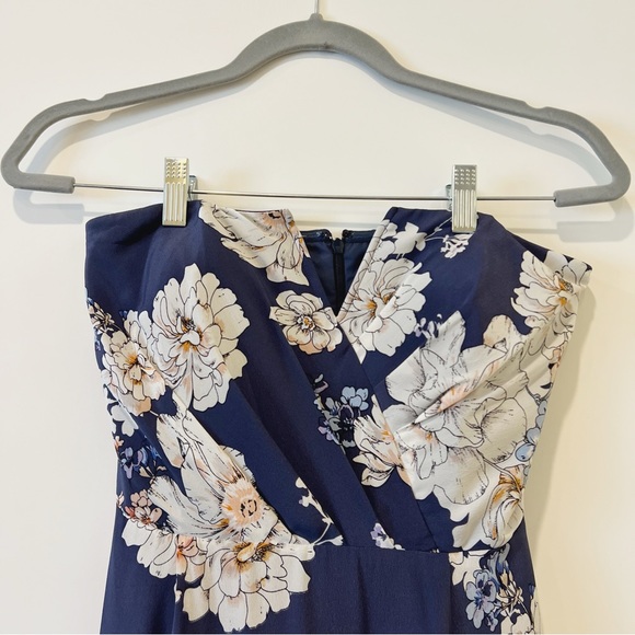 Yumi Kim Sweet Jasmine Midnight Mischief Maxi Dress Blue Strapless Silk Sz Small - Picture 3 of 8